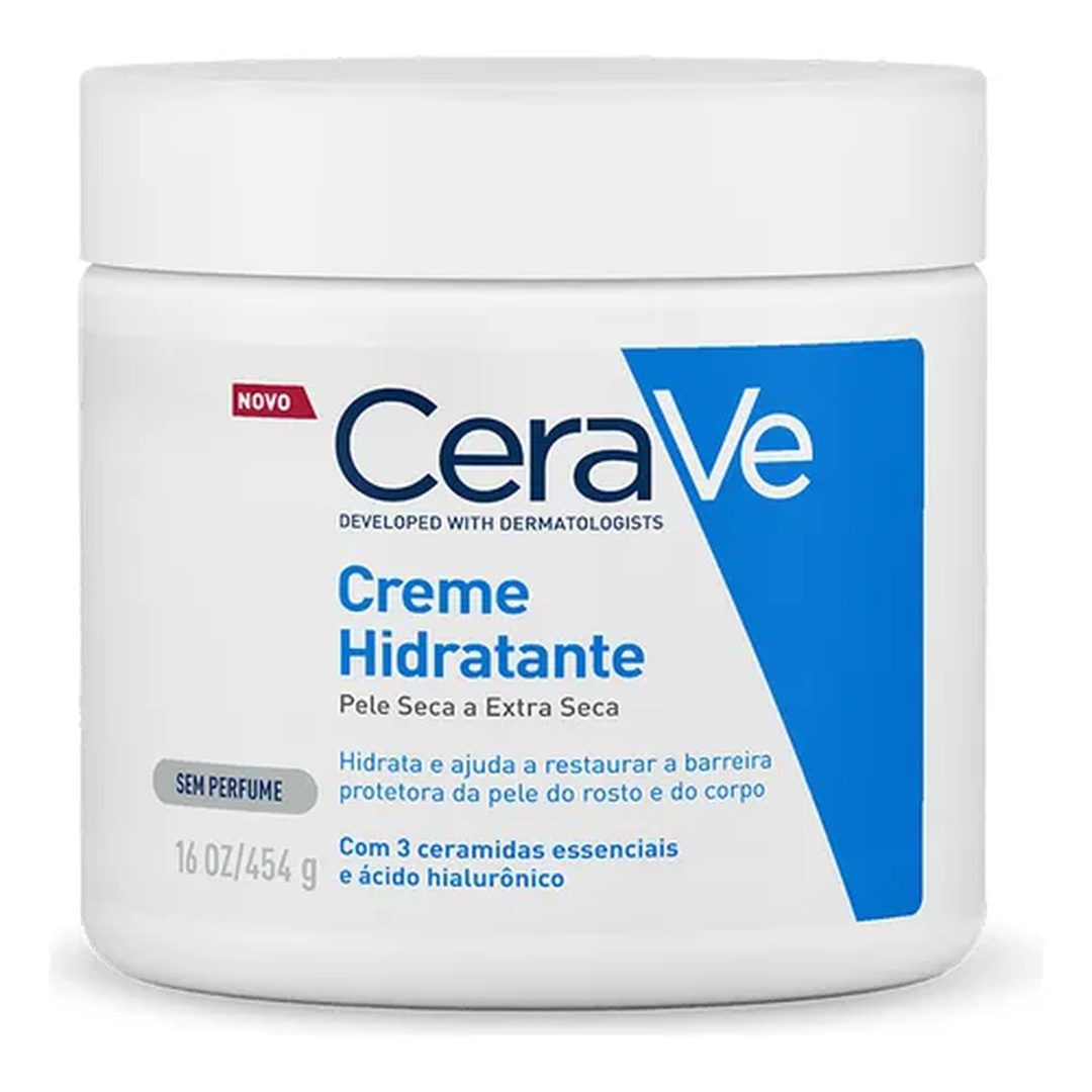 Creme Hidratante Corporal, para Pele Seca a Extra Seca, com 3 Ceramidas Essenciais e Ácido Hialurônico, Hidratação Profunda e Duradoura, Tecnologia MVE, Sem Perfume, CeraVe, 454g